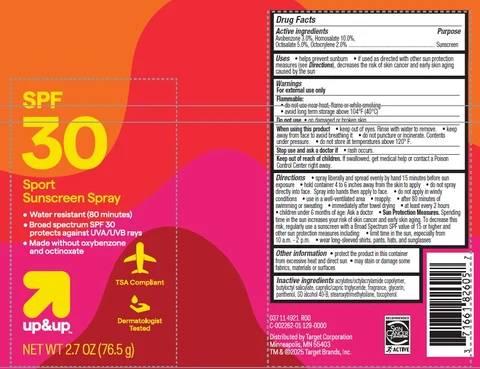 Target Up and Up Sunscreen SPF 30 SPORTBroad Spectrum packaging