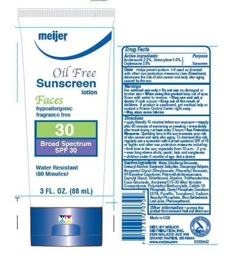 MEIJER OIL FREE FACES SPF 30 포장