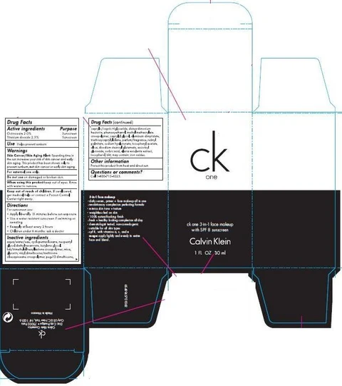 ck one 3-in-1 face makeupwith SPF 8 sunscreen 050 Ivory packaging