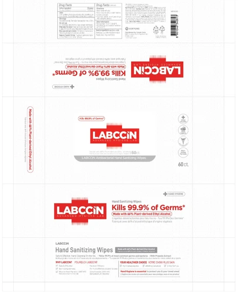 LABCCIN Antibacterial hand Sanitizing Wipes packaging