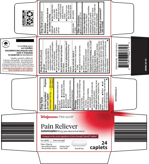 Walgreens Pain RelieverExtra Strength packaging