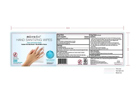 microdot Hand Sanitizing Wipe 포장