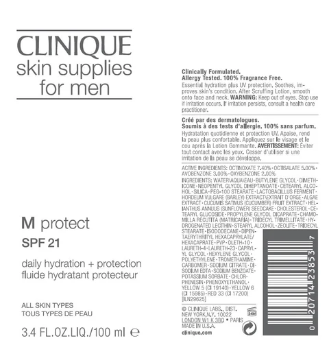 CLINIQUE skin supplies for men packaging