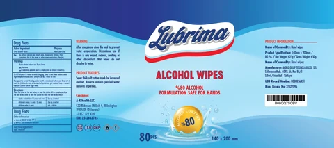 LUBRIMAALCOHOL WET WIPES packaging
