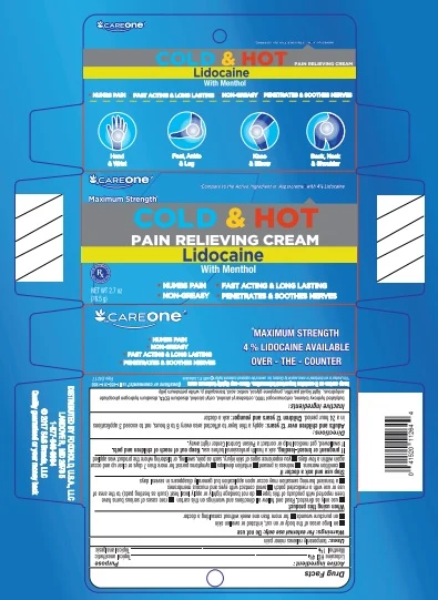 Hot and Cold Cream with Lidocaine- RA Pain Relieving 포장