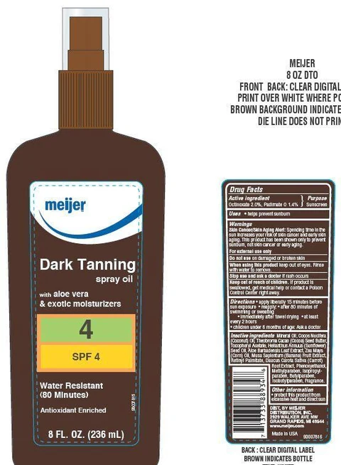 MEIJER SPF 4 TANNING OIL 포장