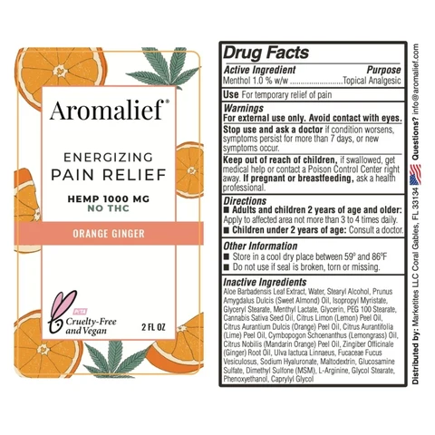 Aromalief Pain Relief Cream Orange Ginger 포장