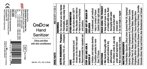 CANDO HAND SANITIZER packaging