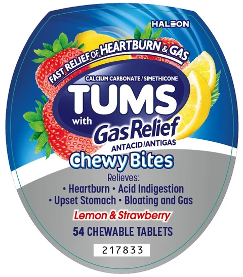 Tums Chewy Bites with Gas Relief 포장