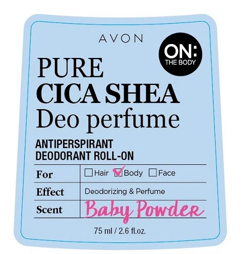 AVON Pure Cica SheaAnti-Perspirant Roll-On Deodorant 포장