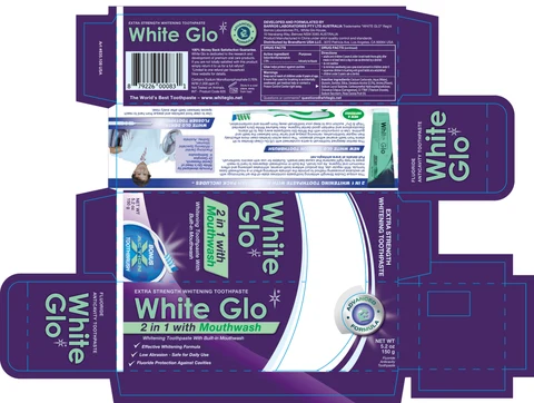 White-Glo 2in1 with mouthwash packaging