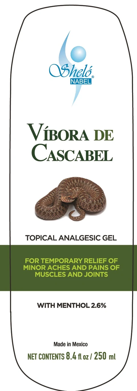 Shelo NABEL Vibora de Cascabel Topical Analgesic Gel 250 ml 포장