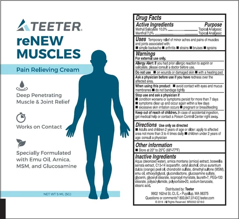 Teeter Renew Muscles Pain Relieving packaging