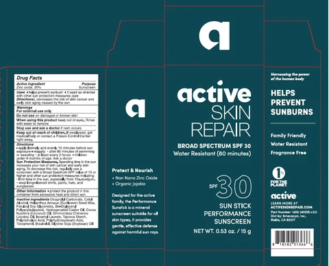 BLDG Active Skin Repair Sun Stick Performance Sunscreen 포장