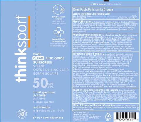 Thinksport Daily FaceSPF 50 packaging