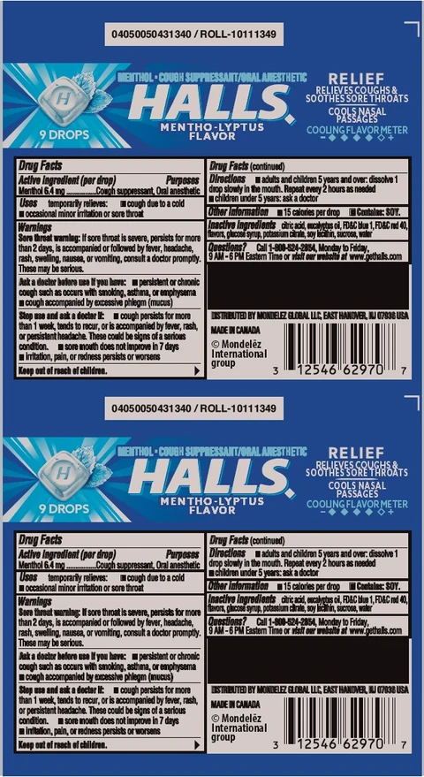 HallsMentholyptus packaging