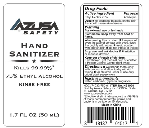 AZUSA SAFETY HAND SANITIZER packaging