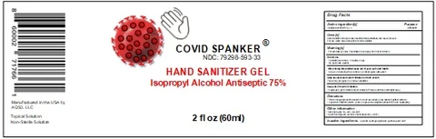 COVID SPANKER Hand Sanitizer packaging