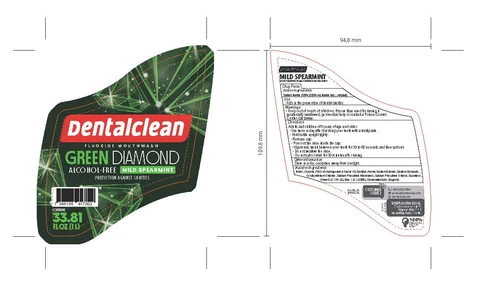 Dentalclean Green Diamond Alcohol Free Mouthwash 포장