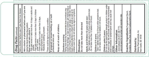 PRINCIPAL DISPLAY PANEL NDC 10135-0123-01 Acetaminophen 325 mg 100 TABLETS