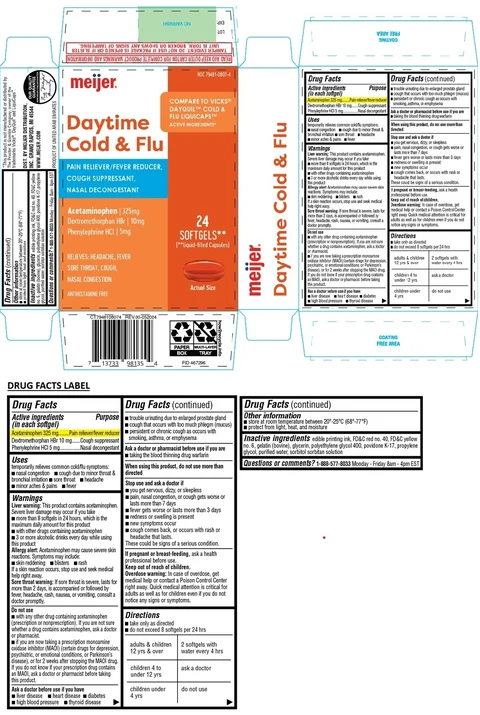 meijer Daytime Cold and Flu SOFTGEL 포장