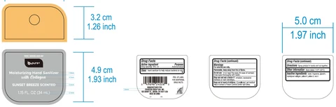 B-Pure Moisturizing Hand Sanitizer with Collagen Sunset Breeze Scented 포장
