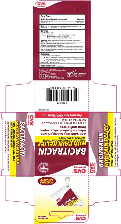 CVS Bacitracin with Pain Relief packaging