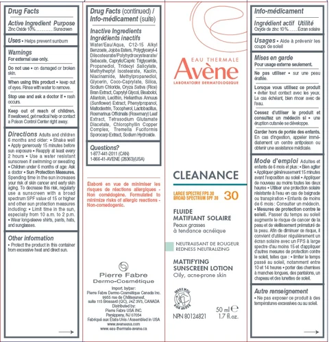 Avene Cleanance Mattifying SPF 30 포장
