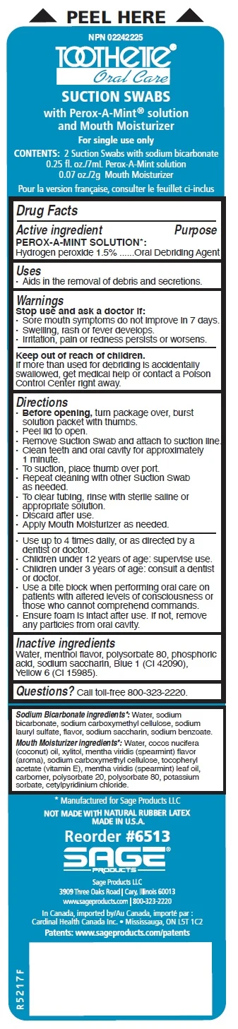 Suction Swabs with Perox-A-Mint Solution 포장