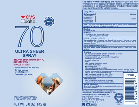 CVS Health Ultra Sheer Broad Spectrum SPF 70 포장