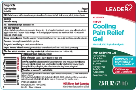 Leader Roll-On Cooling Pain ReliefTopical Analgesic packaging