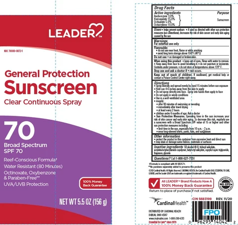 Cardinal Health Leader General Protection SPF 70 Sunscreen 포장