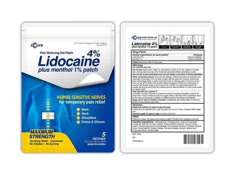 Lidocaine 4% plus Menthol 1% packaging