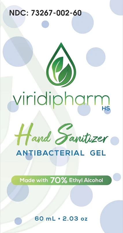 Viridipharm Hand Sanitizer Antibacterial Gel 포장