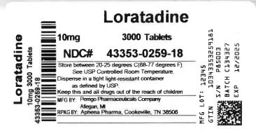 Loratadineantihistamine packaging