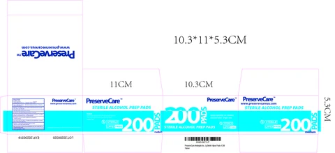 Sterile Alcohol Prep Pads packaging