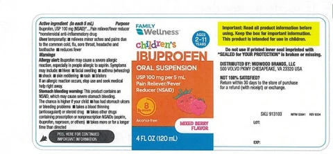 Childrens Ibuprofen packaging