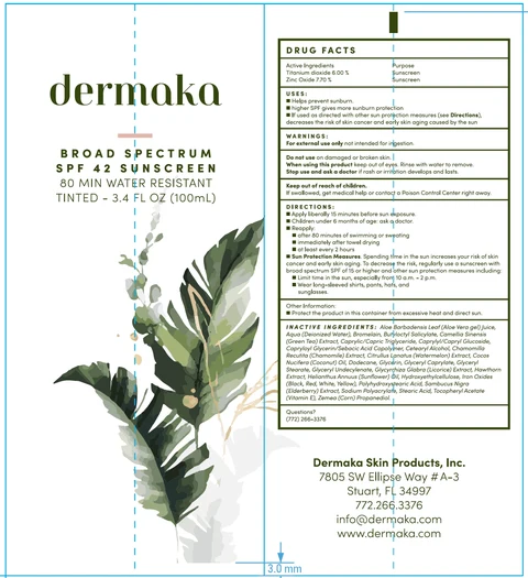 DERMAKA Broad Spectrum SPF-42 Sunscreen 포장