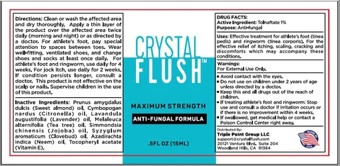 CRYSTAL FLUSHMaximum Strength Anti-Fungal Formula packaging