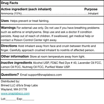 Snap Labs 20-Count Ammonia Inhalants 포장