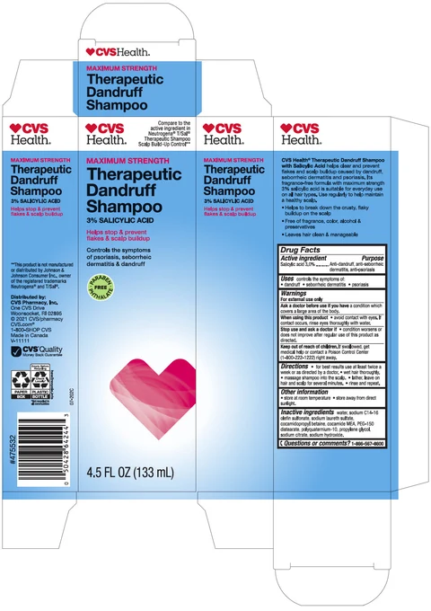 CVS Health MAXIMUM STRENGTH Therapeutic DandruffAnti-dandruff, anti-seborrheic dermatitis, anti-psoriasis 포장