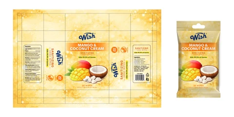 Wish Sanitizing Hand Wipes packaging