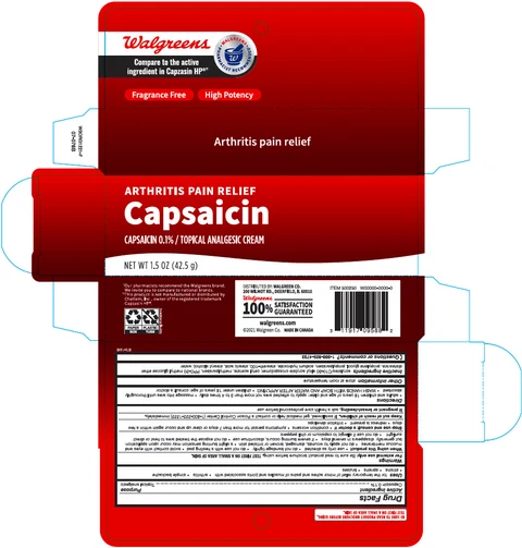 Walgreens Arthritis Pain Relief Capsaicin Analgesic packaging