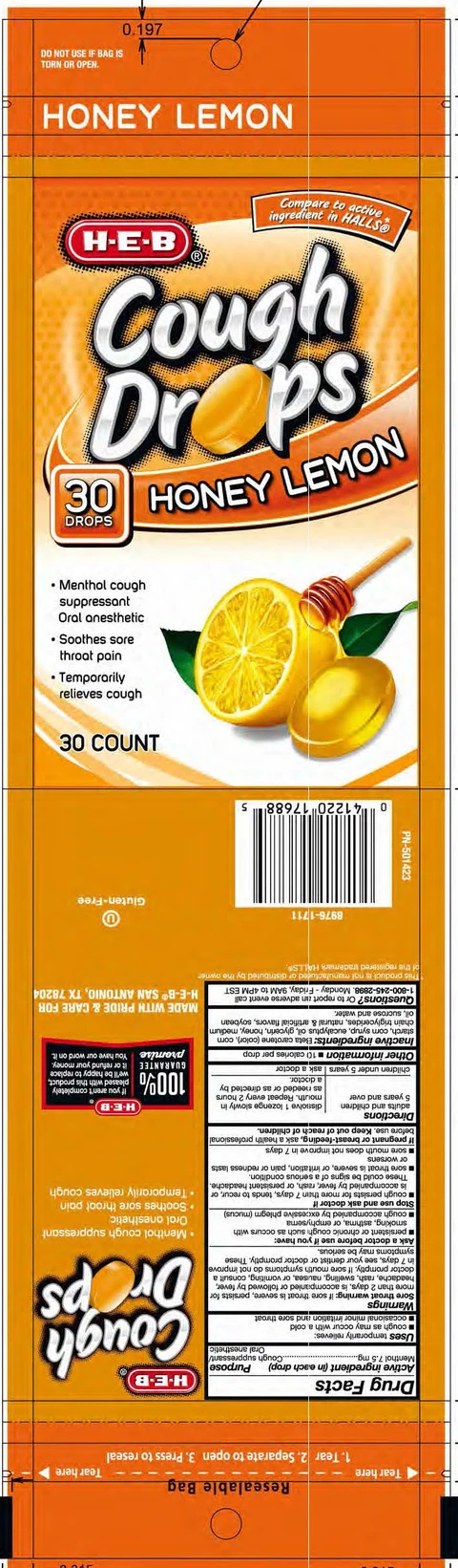 Honey Lemon Cough Drop 포장