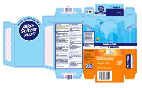 Alka-Seltzer Plus Cold and Flu FizzyChews 포장