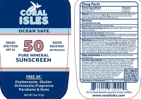 Coral Isle SPF 50 Mineral Sunscreen 포장