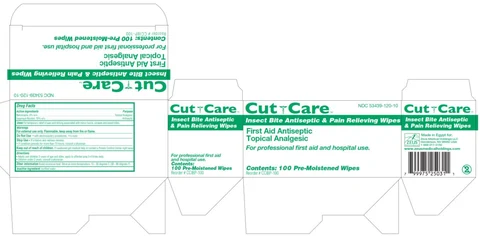 Cut Care Insect Bite Antiseptic and Pain Relieving Wipe 포장