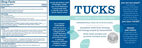 TucksMedicated Cooling Pads 포장