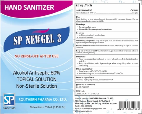 SP NEWGEL 3 Hand Sanitizer 포장