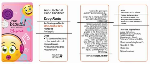 RUE Beaute Grapefruit Hand Sanitizer 포장